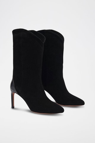 Bottines en cuir et cuir d’agneau Coppelia - Noir