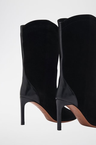 Bottines en cuir et cuir d’agneau Coppelia - Noir
