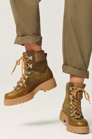 Bottines en cuir Lcanyon - Vert olive