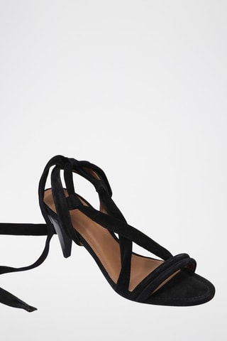 Sandales à talons en cuir de veau nubuck Cidney - Noir