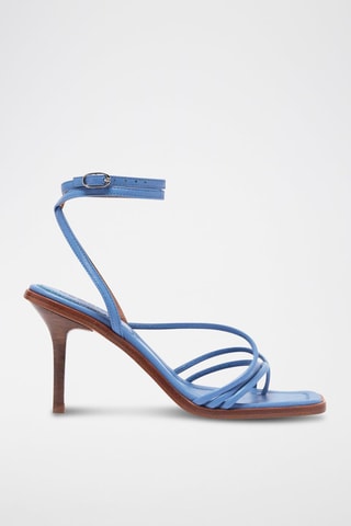 Sandales à talons en cuir d'agneau Cammelie - Bleu