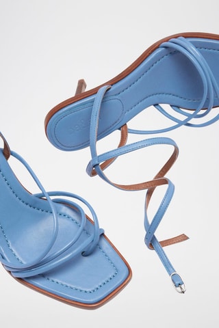 Sandales à talons en cuir d'agneau Cammelie - Bleu