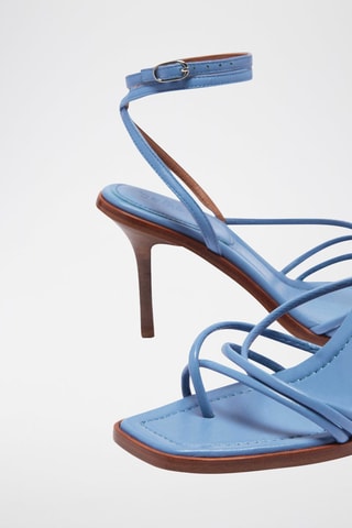 Sandales à talons en cuir d'agneau Cammelie - Bleu