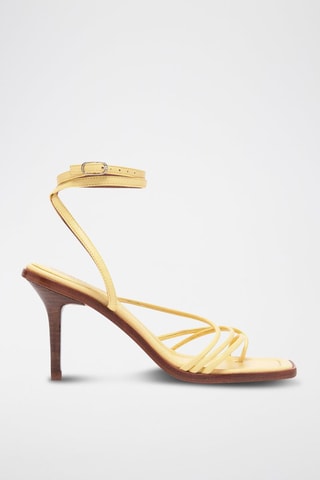 Sandales à talons en cuir d'agneau Cammelie - Jaune