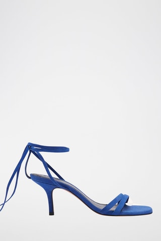 Sandales à talons en cuir de chèvre nubuck Cepita - Bleu