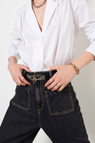Ceinture en cuir Basile Noir