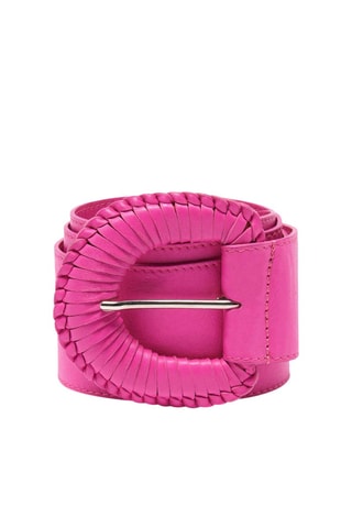 Ceinture en cuir d'agneau Bambou - Fuchsia