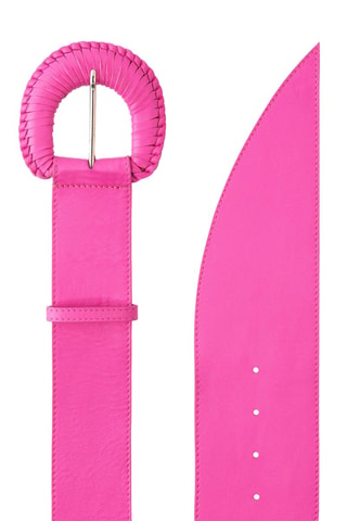 Ceinture en cuir d'agneau Bambou - Fuchsia