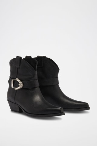 Santiags en cuir de veau Cooper Noir