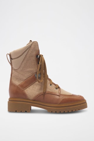 Bottines en cuir de veau et lin Climb Naturel