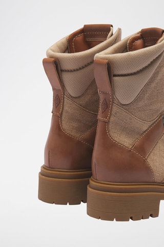 Bottines en cuir de veau et lin Climb Naturel
