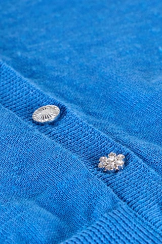 Gilet en lin Domino - Bleu roi