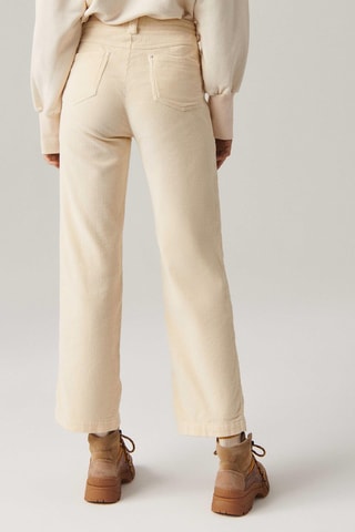 Pantalon flare en velours taille haute Fare - Ecru