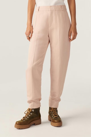 Pantalon cigarette taille haute en lin Viggo Nude