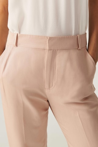 Pantalon cigarette taille haute en lin Viggo Nude