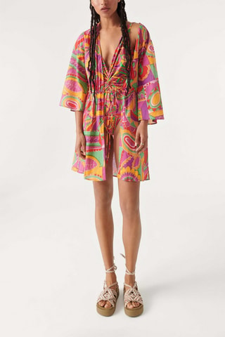 Kimono en coton biologique Dean - Fuchsia