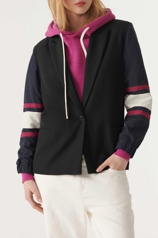 Veste trompe-l’œil en laine Coco - Noir