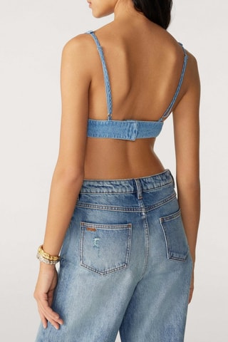 Crop top en jean Bly - Ciel