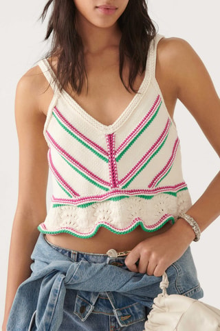 Crop top en coton biologique Helois - Ecru