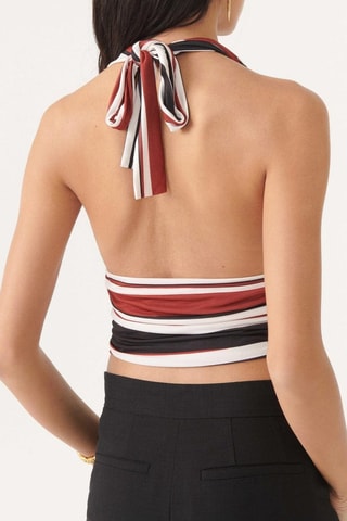 Crop top Jixa - Rouge brique et noir