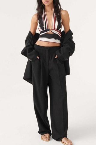 Crop top Jixa - Rouge brique et noir