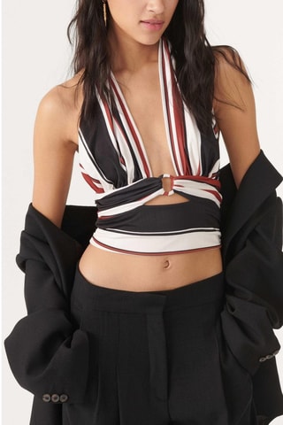 Crop top Jixa - Rouge brique et noir