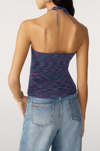 Top bustier en coton biologique Mapple - Bleu cobalt et fuchsia