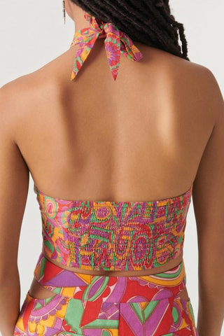 Crop top en coton biologique Doll - Fuchsia