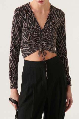 Crop top Gadiel - Doré et noir