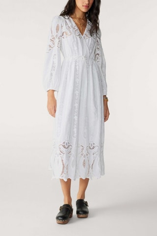 Robe midi en lin Eloise - Ecru