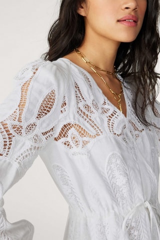Robe midi en lin Eloise - Ecru