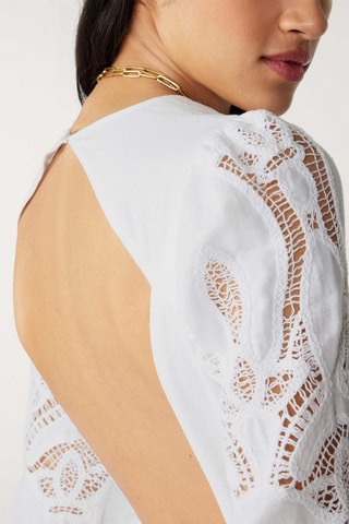 Robe midi en lin Eloise - Ecru