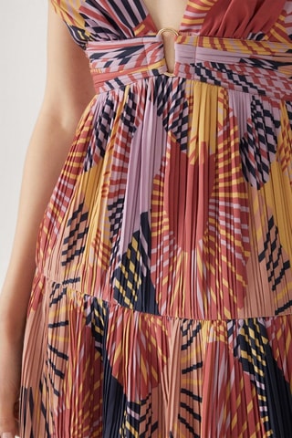 Robe trapèze Nadja - Corail et jaune