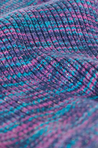 Short en coton biologique Menzi - Bleu cobalt et fuchsia