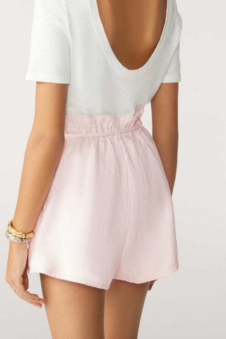 Short en lin taille haute Ioa - Ecru