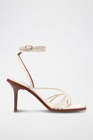 Sandales à talons en cuir Cammelie - Blanc