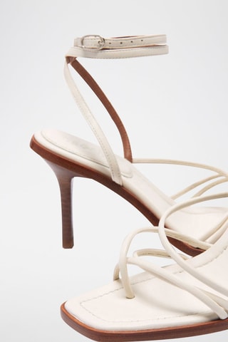 Sandales à talons en cuir Cammelie - Blanc