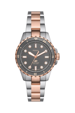 Reloj de cuarzo de acero - Plateado y rosa dorado
