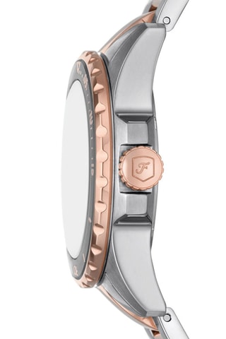 Reloj de cuarzo de acero - Plateado y rosa dorado