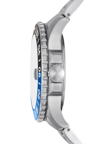 Montre à quartz en acier - Argenté et noir