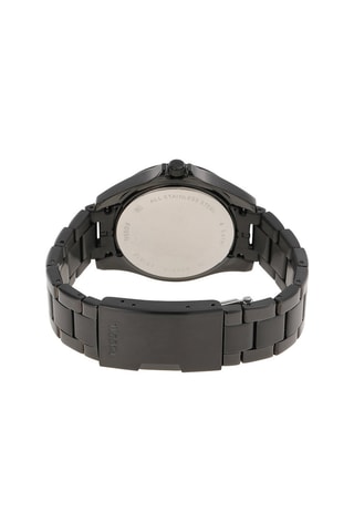 Reloj de cuarzo de acero - Negro