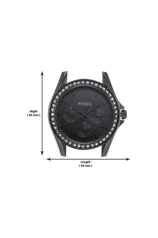 Reloj de cuarzo de acero - Negro