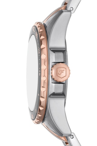 Reloj de cuarzo de acero - Plateado y rosa dorado