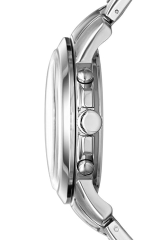 Montre à quartz en acier - Chronographe - Argenté