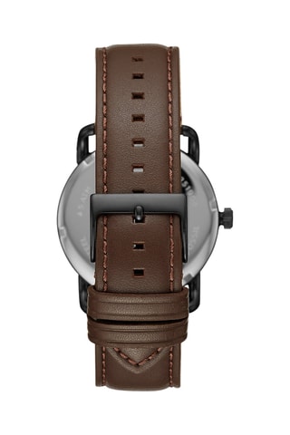 Montre à quartz en cuir - Marron et noir