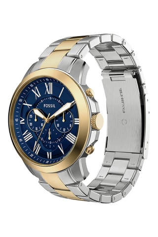 Montre à quartz en acier - Chronographe - Doré et argenté 