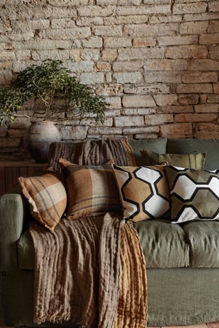 Housse de coussin en lin Aalborg - Gold - 45 x 45 cm