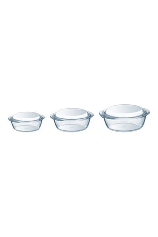 3 cocottes en verre - 1,3 l, 2,1 l et 3 l