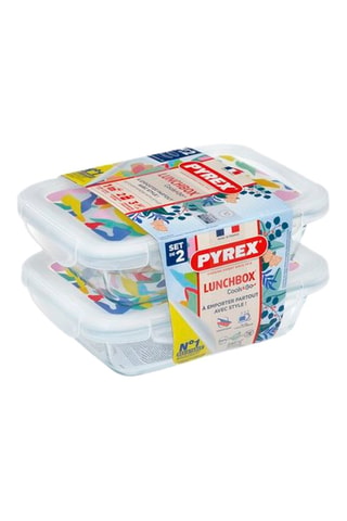 2 lunchbox rectangulaires en verre borosilicate avec couvercle Cook & Go - 0,8 l