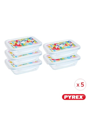 5 Lunchbox en verre avec couvercles hermétiques Cook & Go - 20 x 15 x 25 cm cm - 0,8 l